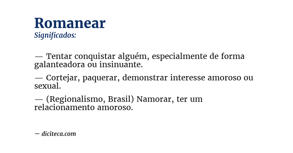 Significado de romanear