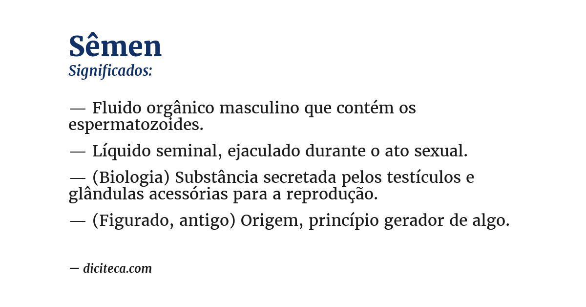 Significado de sêmen