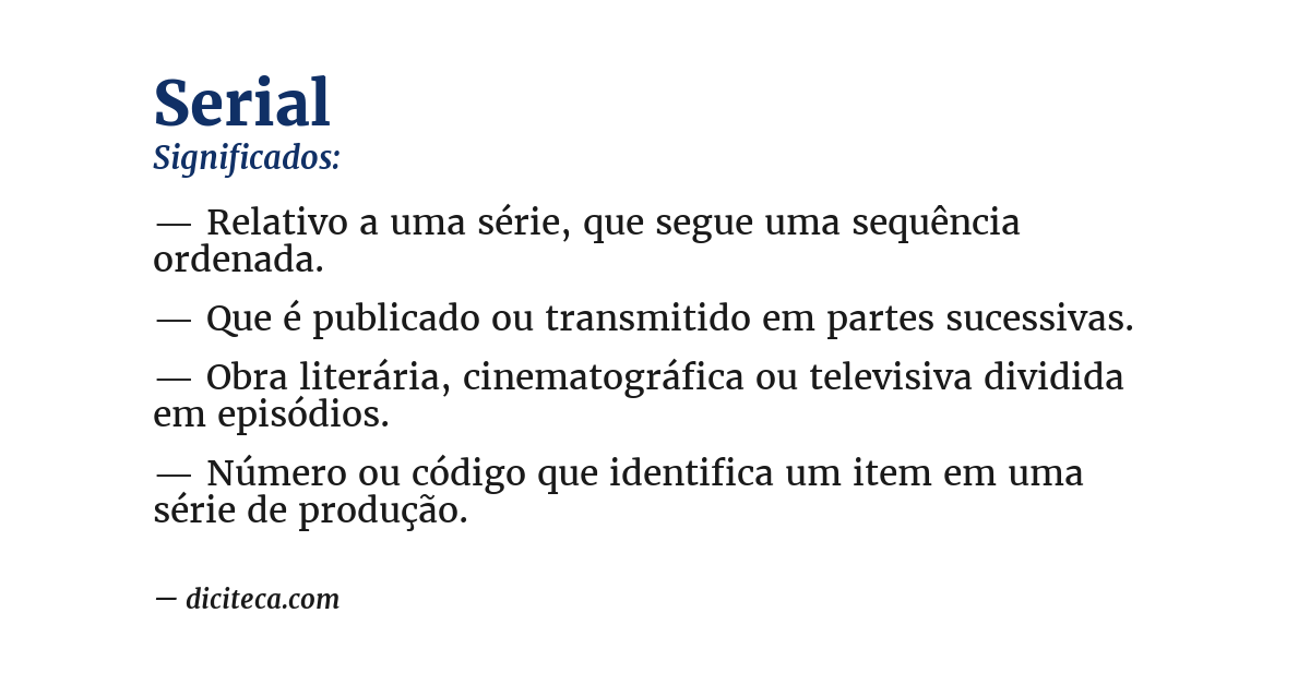Significado de serial