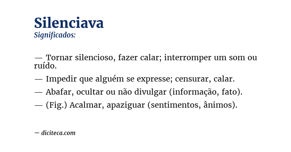 Significado de silenciava