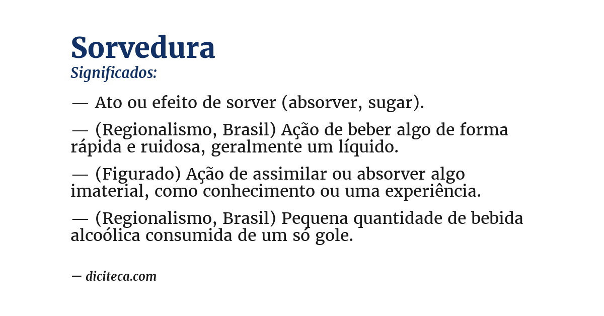 Significado de sorvedura