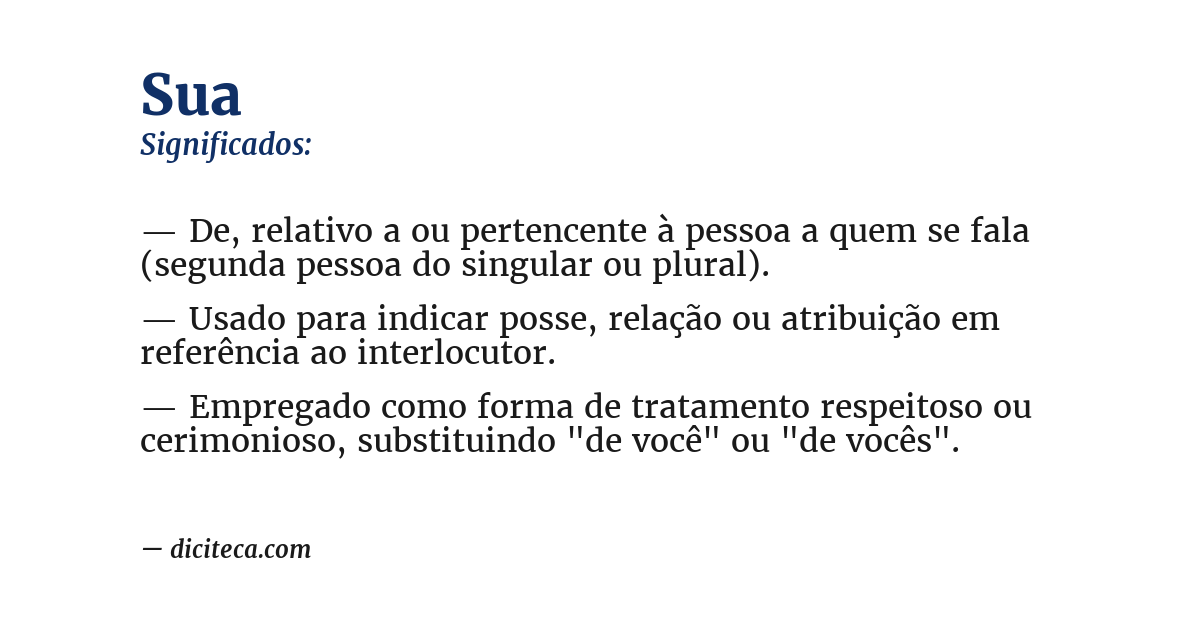 Significado de sua