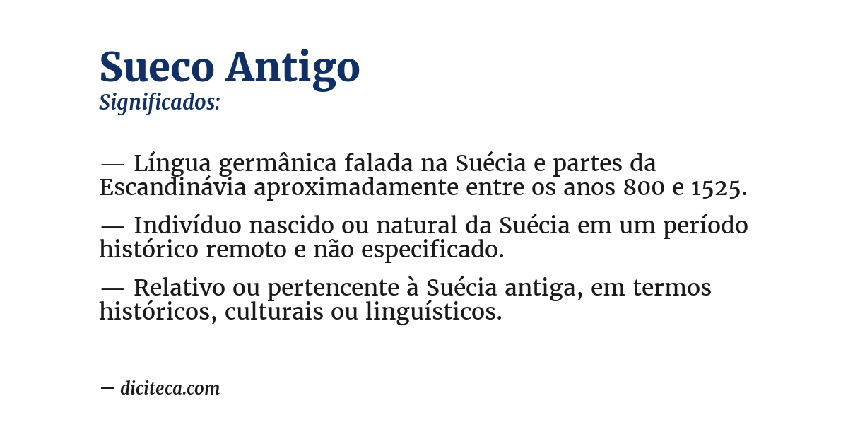 Significado de sueco antigo