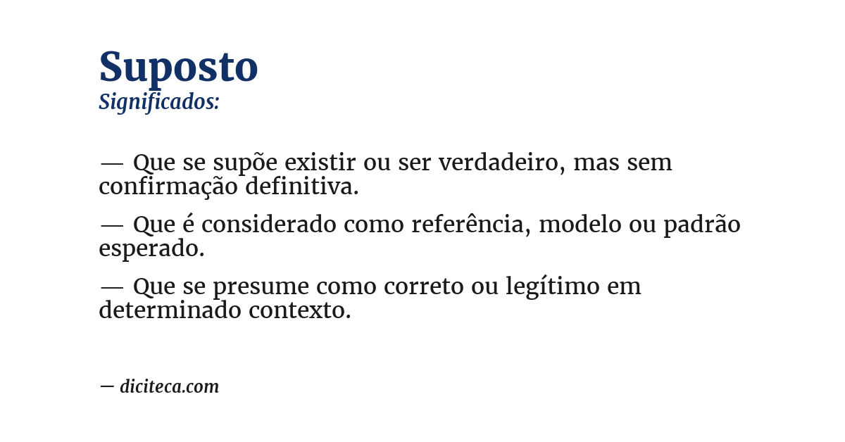 Significado de suposto