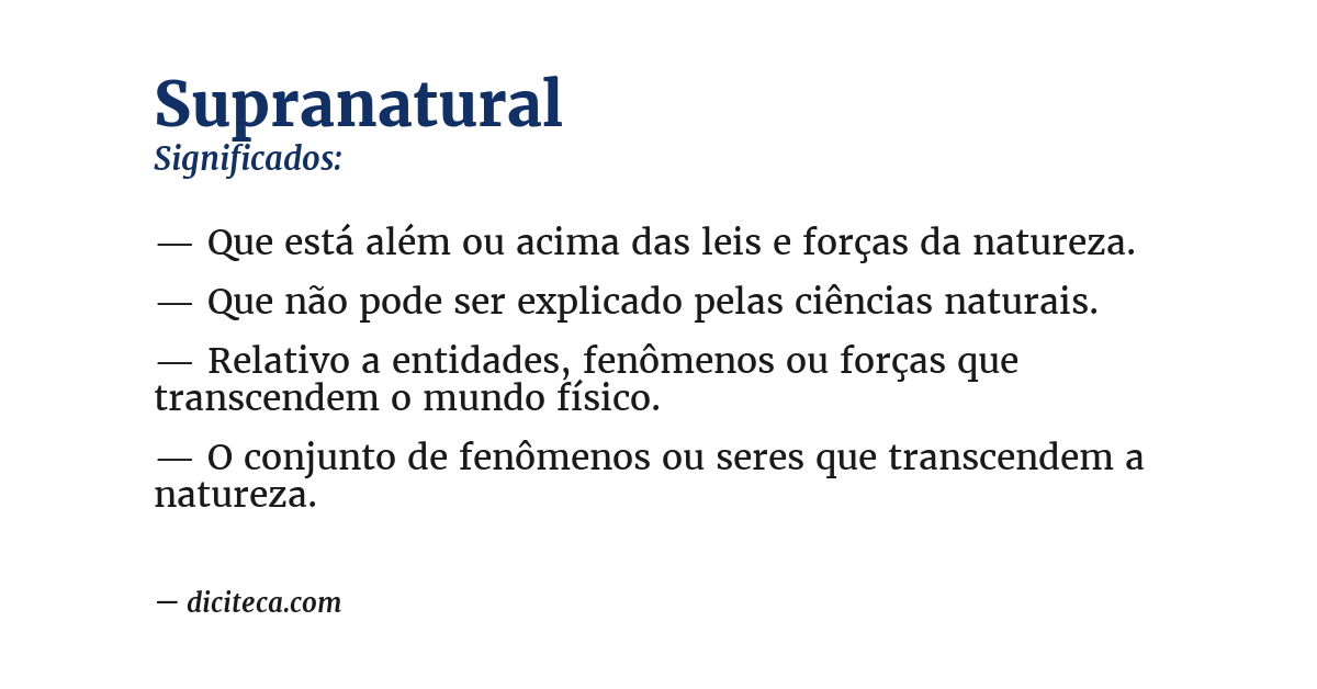 Significado de supranatural