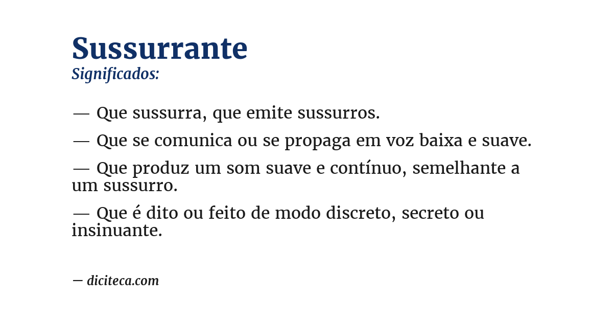 Significado de sussurrante