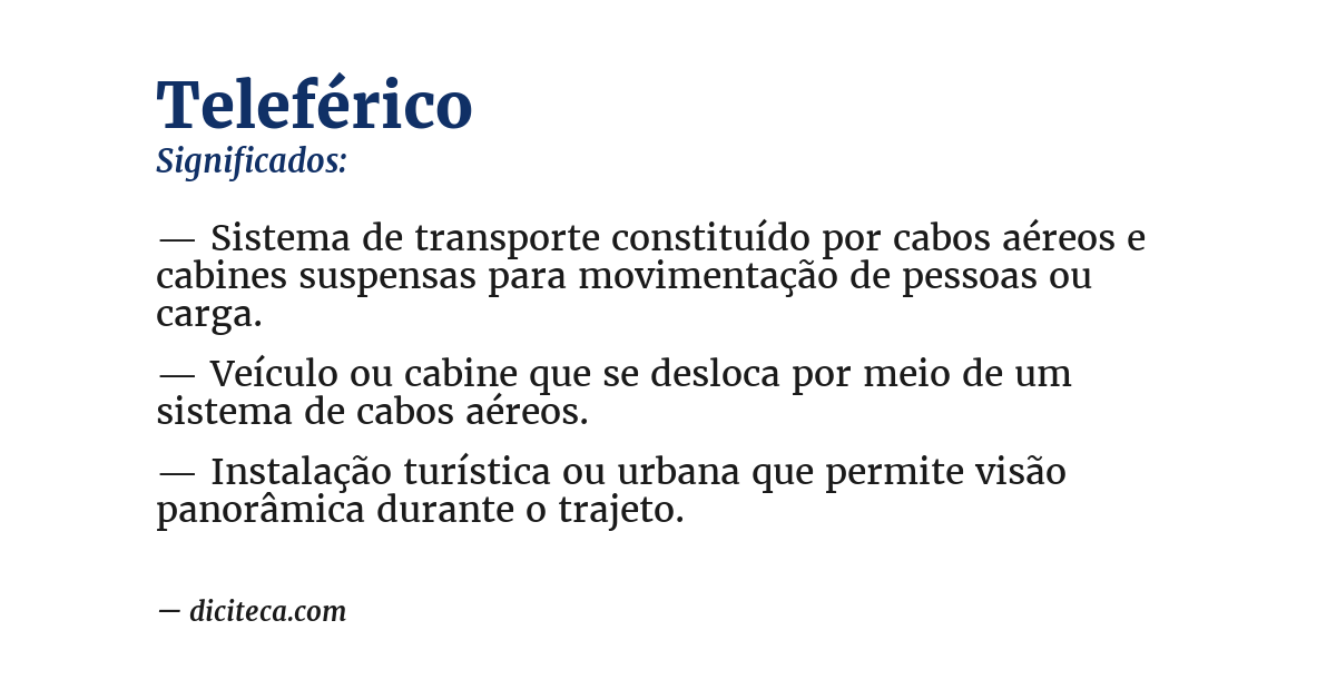 Significado de teleférico