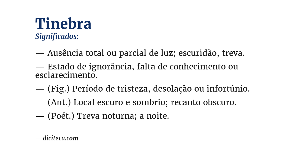 Significado de tinebra