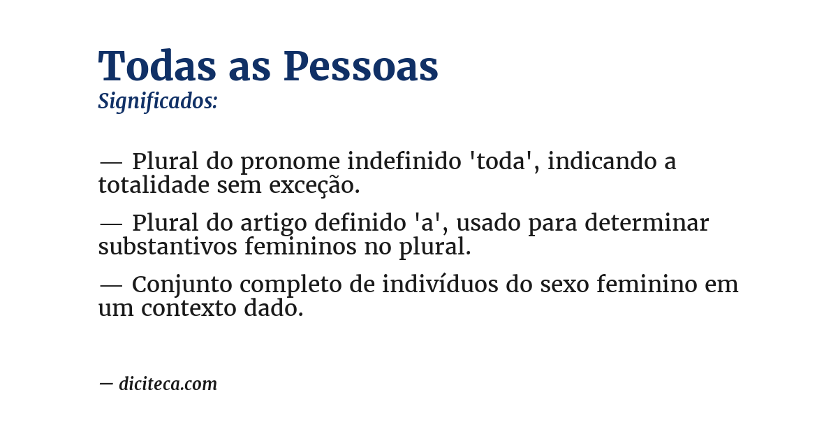 Significado de todas as pessoas