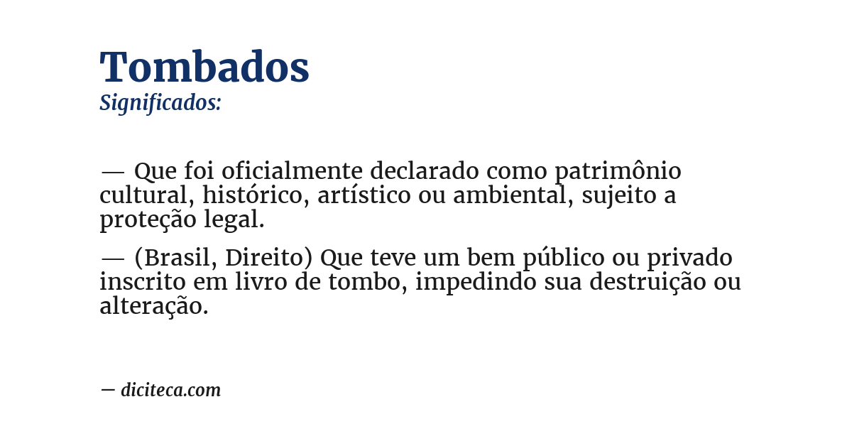 Significado de tombados