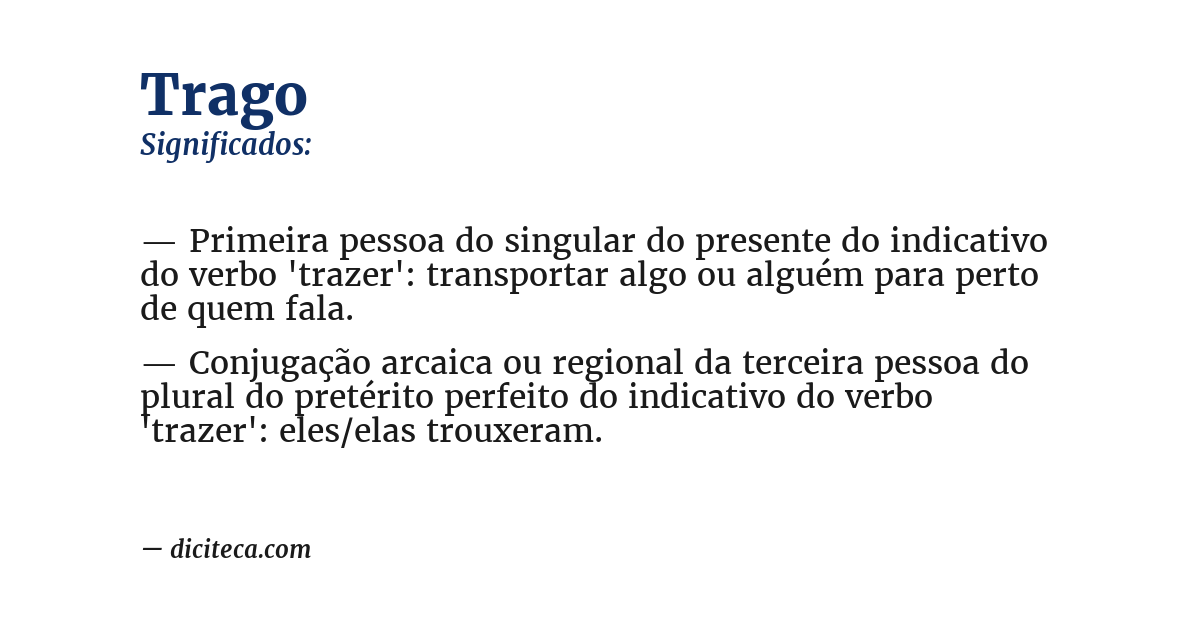 Significado de trago