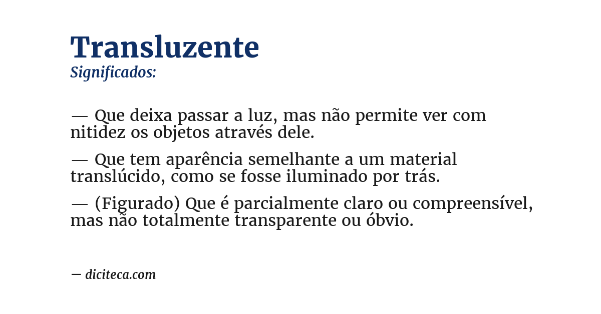 Significado de transluzente