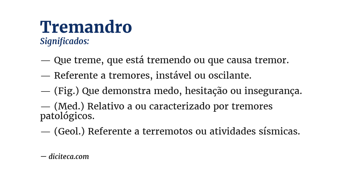 Significado de tremandro