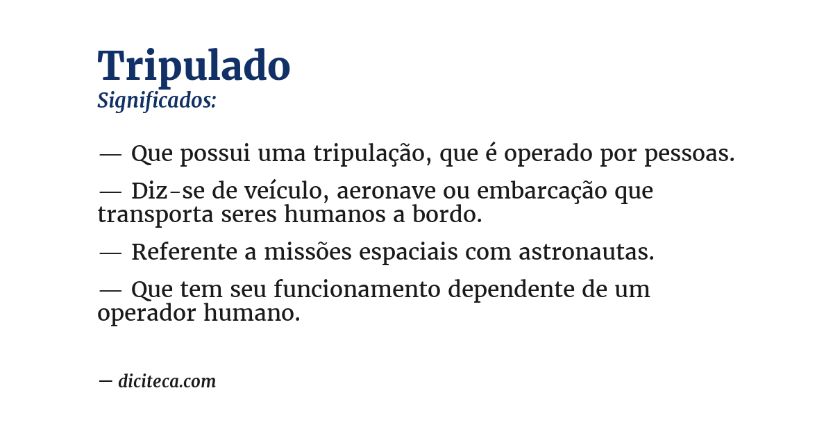 Significado de tripulado