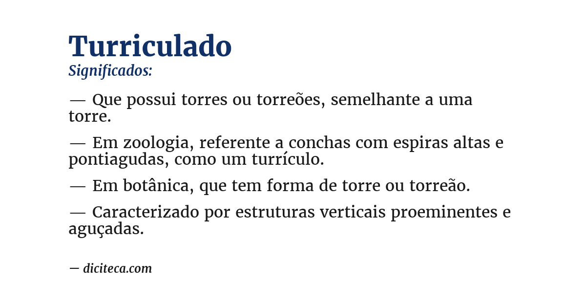 Significado de turriculado