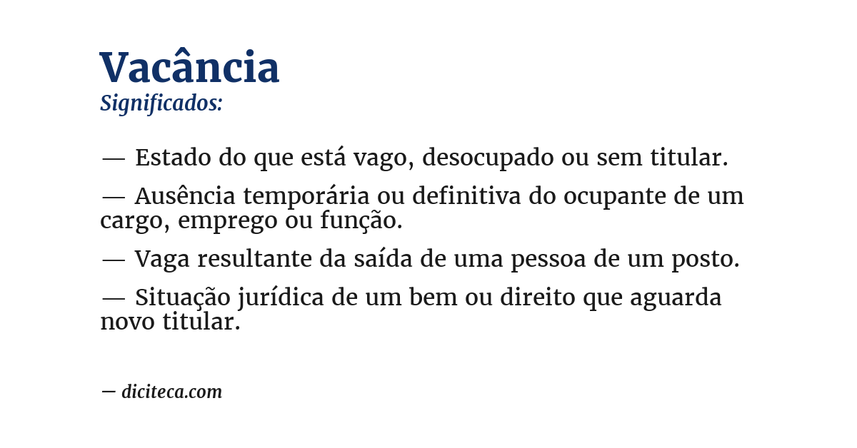Significado de vacância