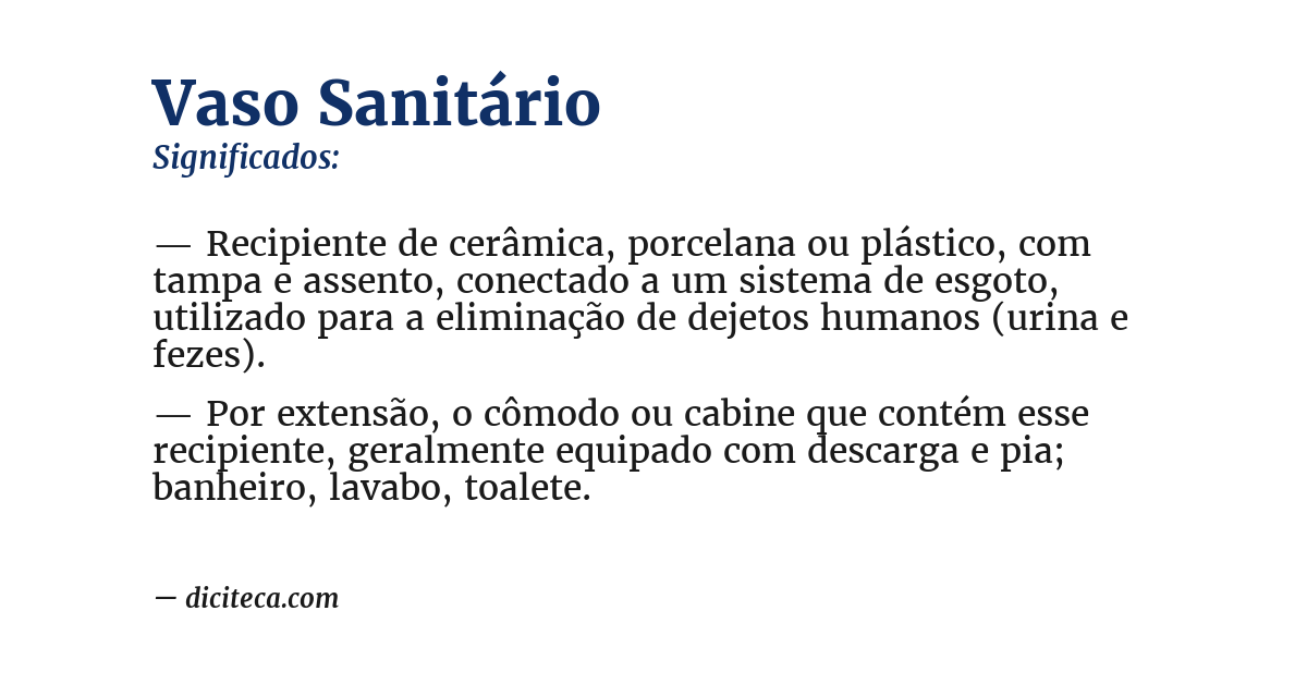 Significado de vaso sanitário