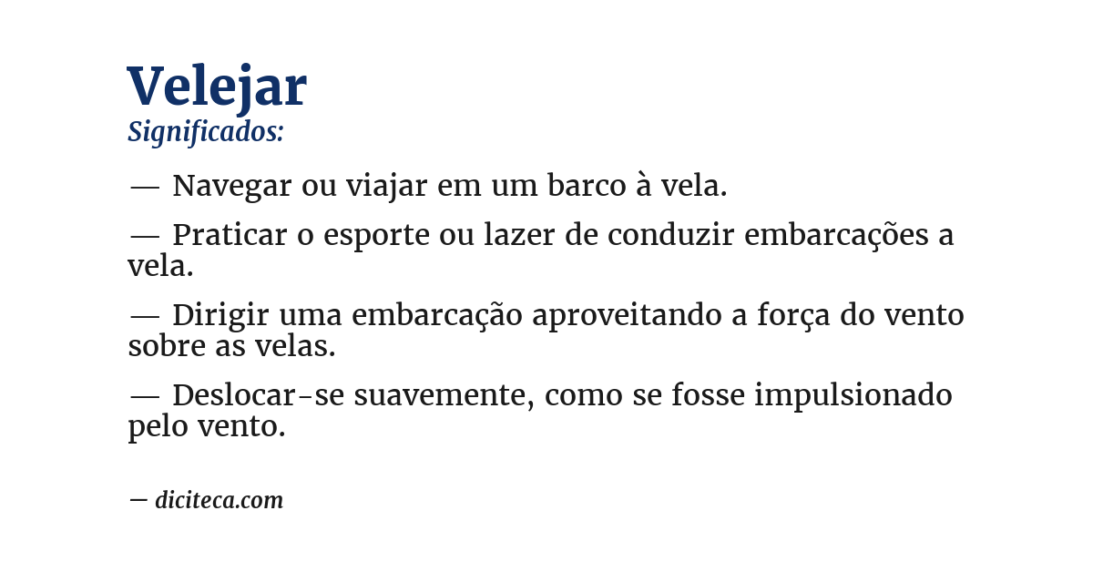 Significado de velejar