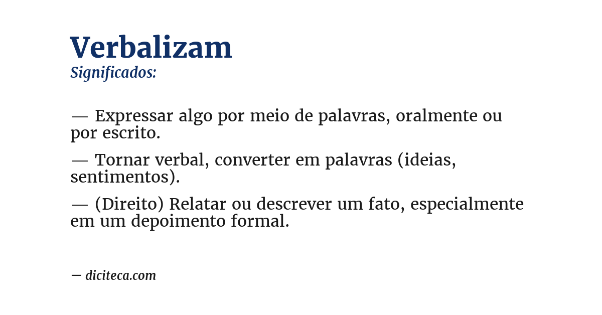 Significado de verbalizam