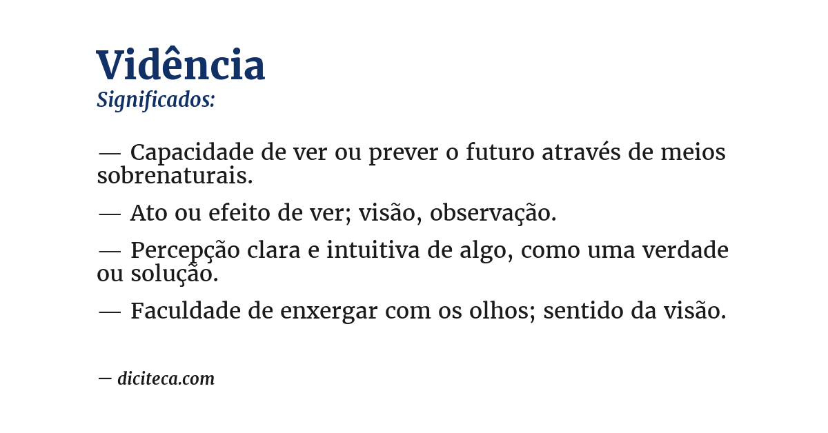 Significado de vidência