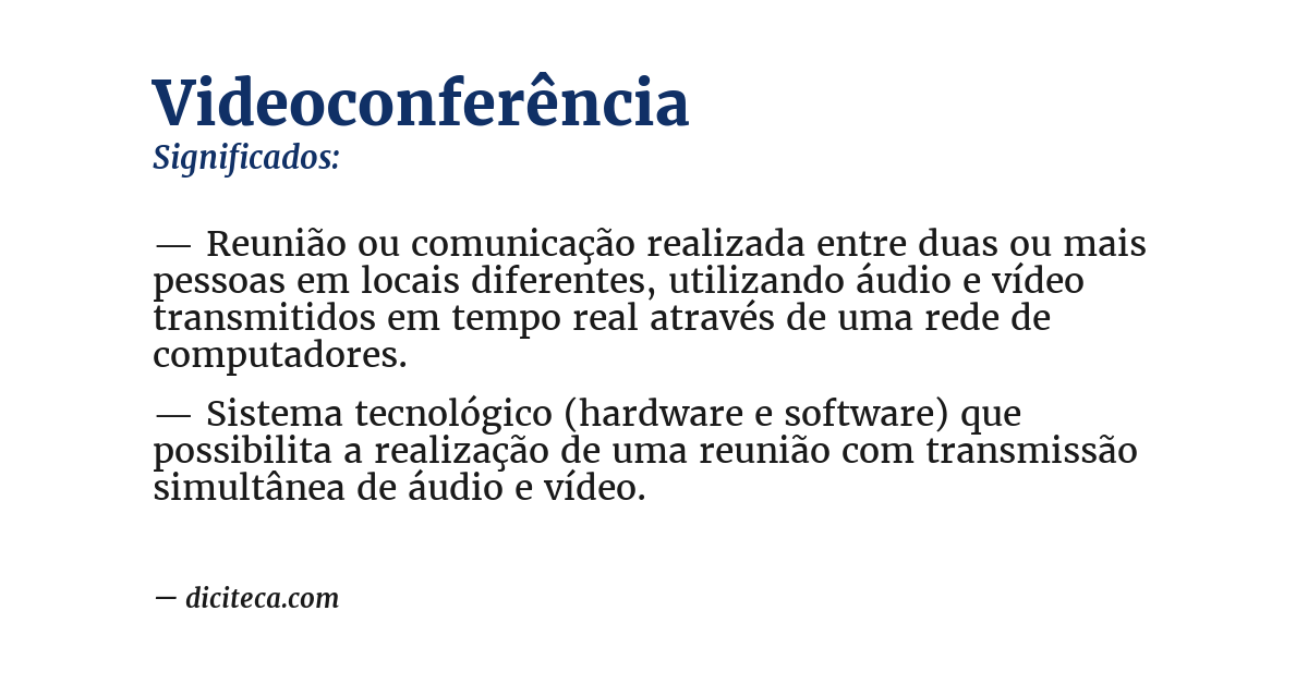Significado de videoconferência