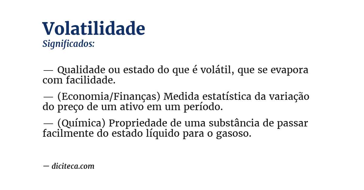 Significado de volatilidade