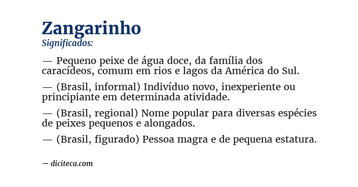 Significado de zangarinho