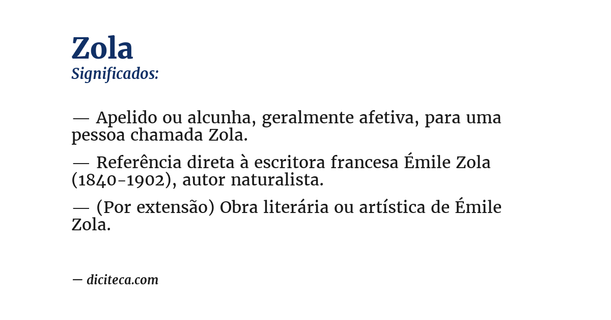 Significado de zola