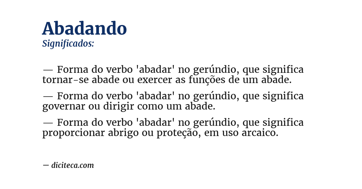 Significado de abadando