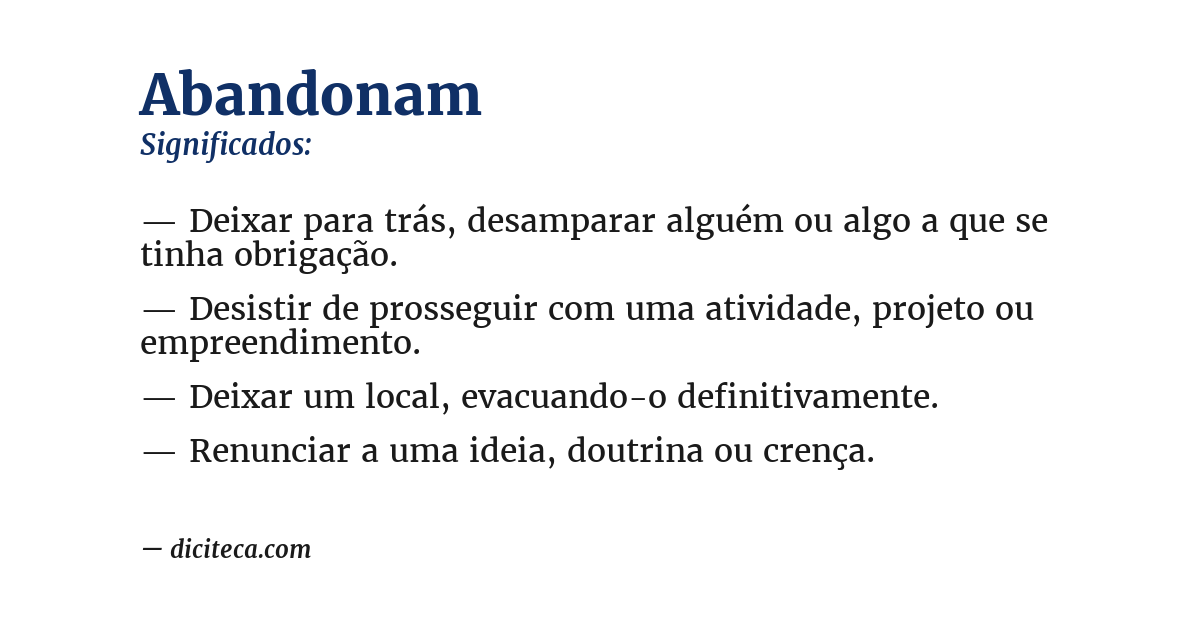 Significado de abandonam