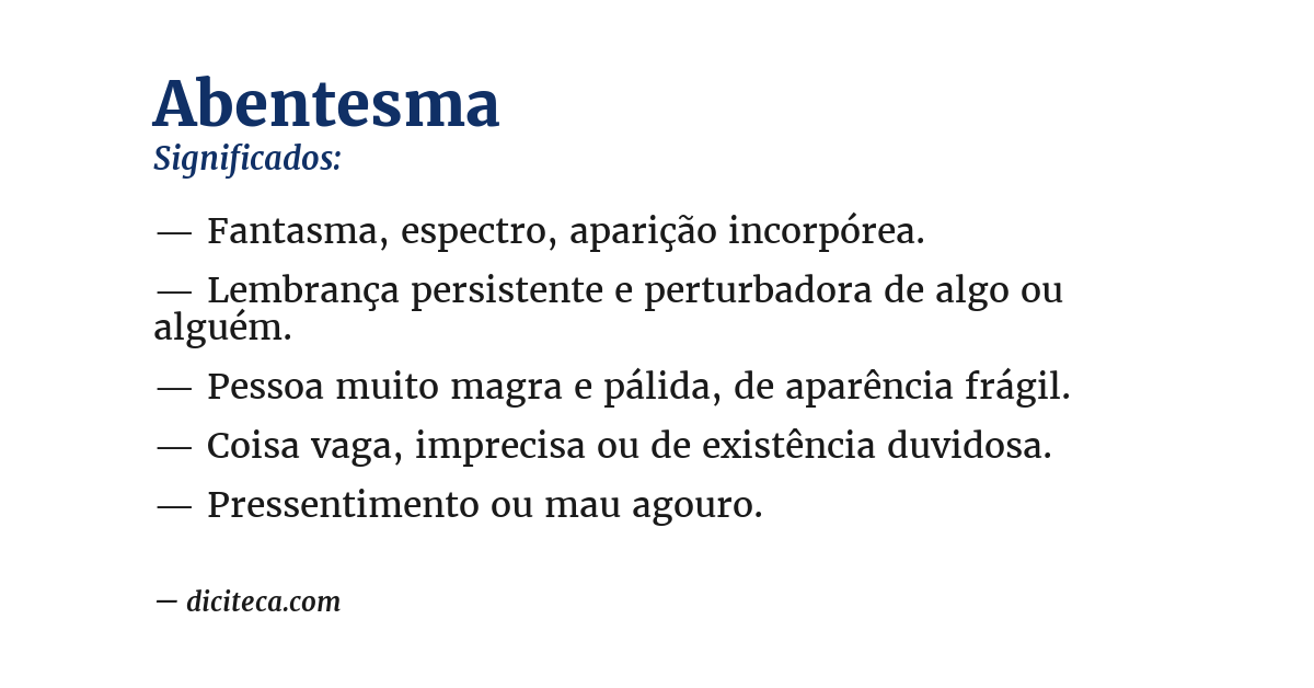 Significado de abentesma