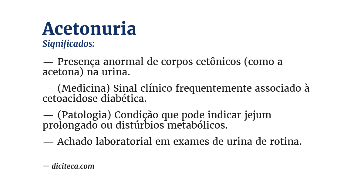 Significado de acetonuria