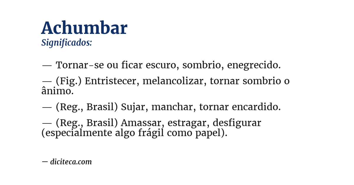 Significado de achumbar