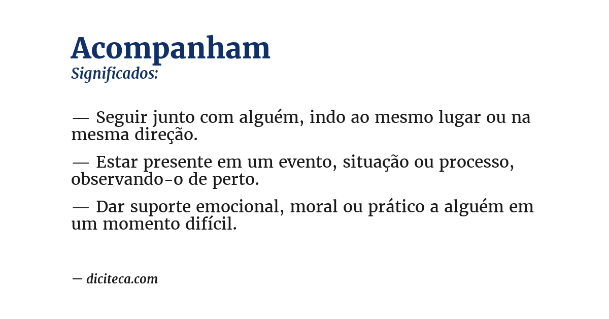 Significado de acompanham