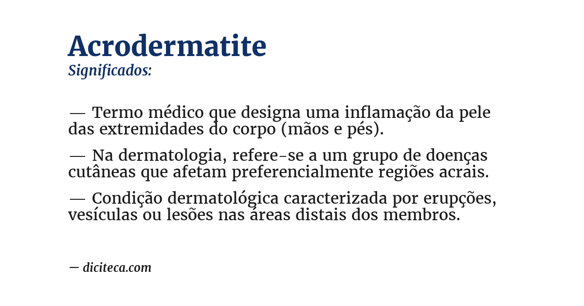 Significado de acrodermatite