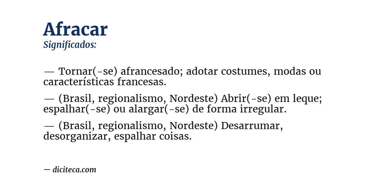 Significado de afracar