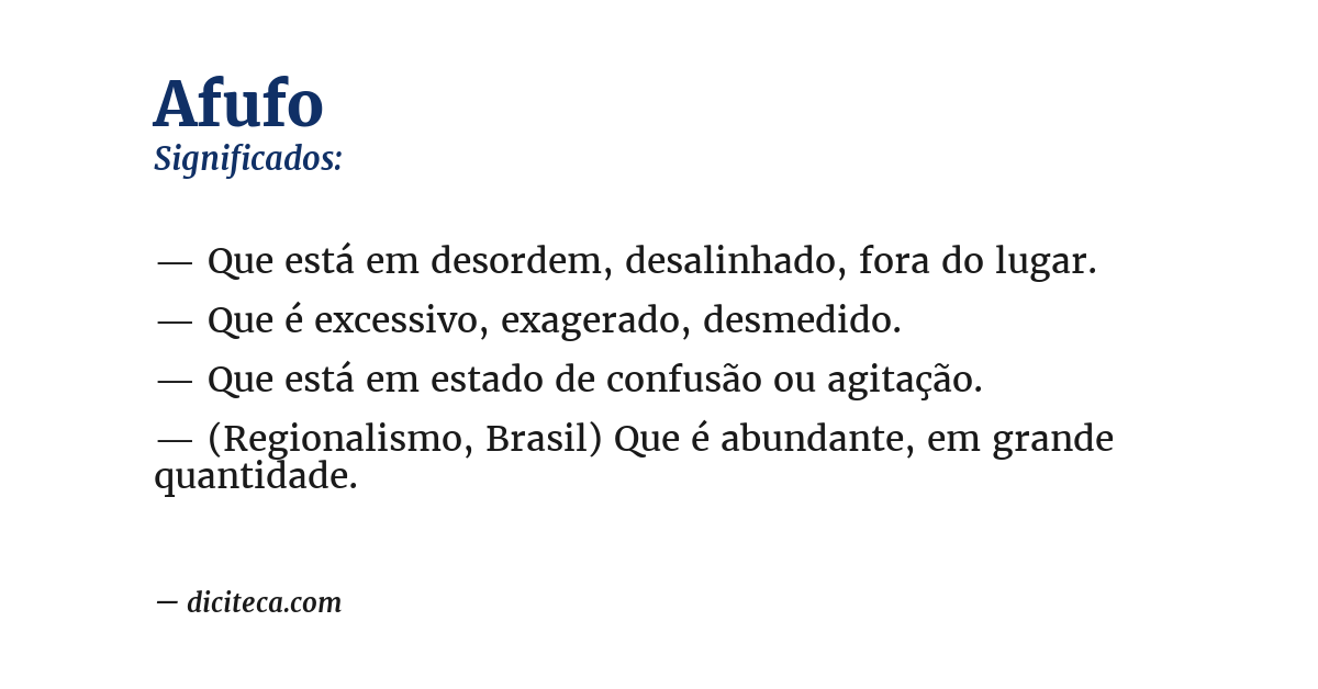 Significado de afufo