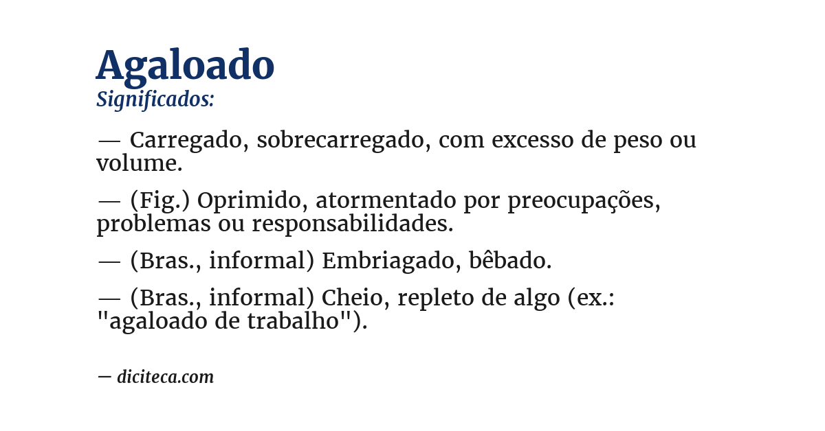 Significado de agaloado