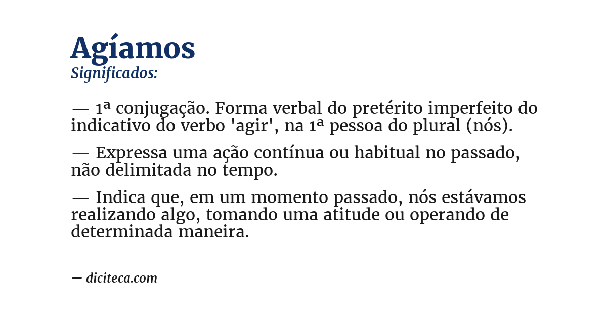 Significado de agíamos