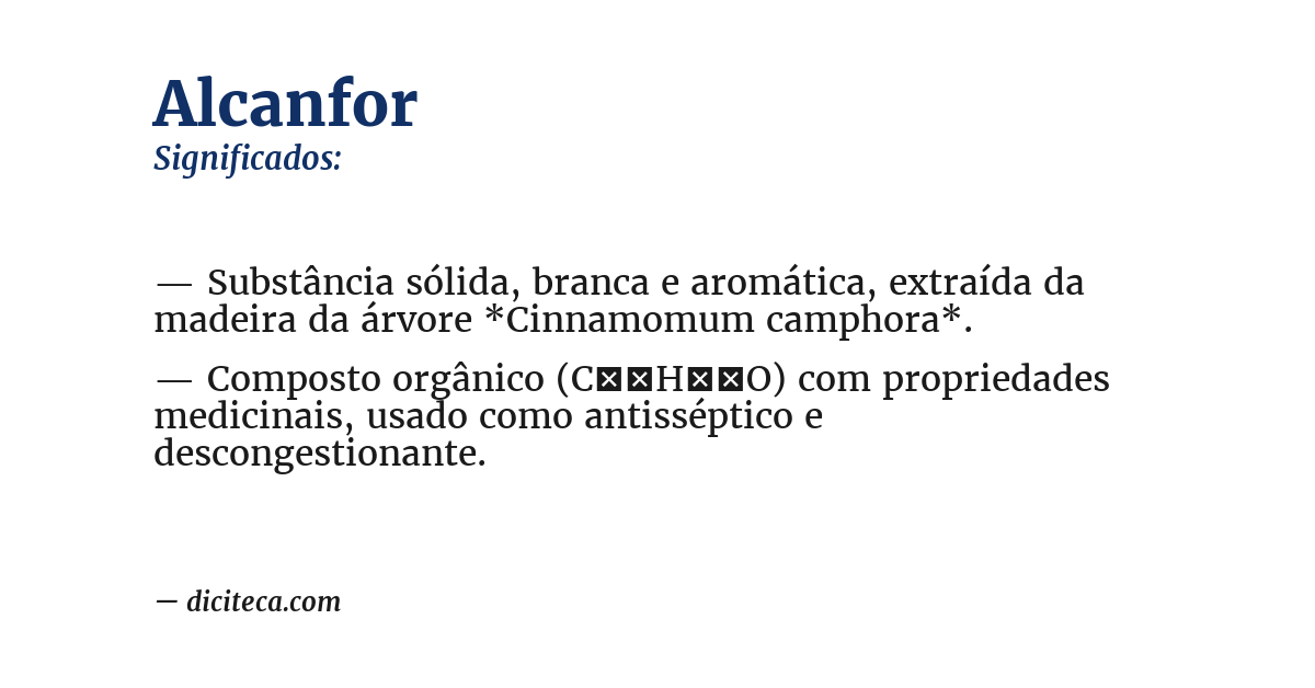 Significado de alcanfor