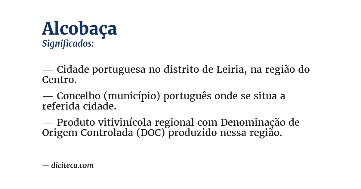 Significado de alcobaça