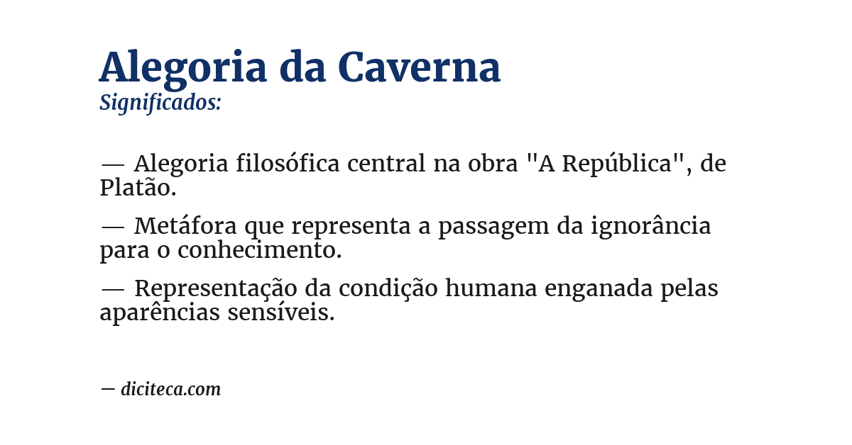Significado de alegoria da caverna