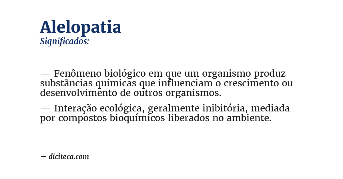 Significado de alelopatia