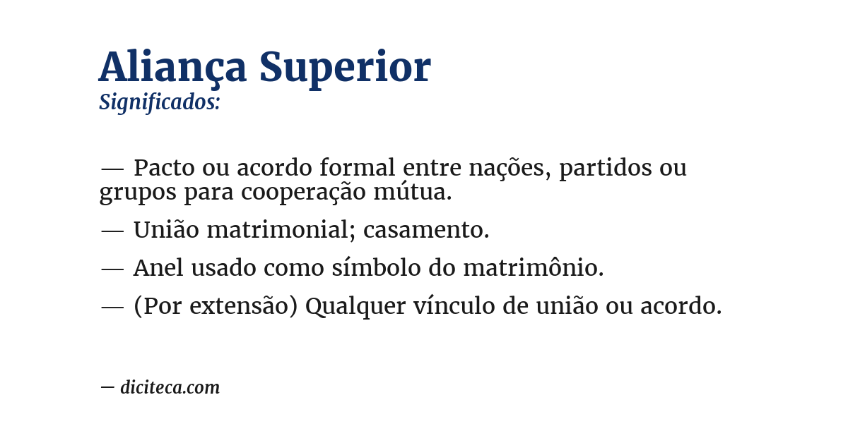 Significado de aliança superior