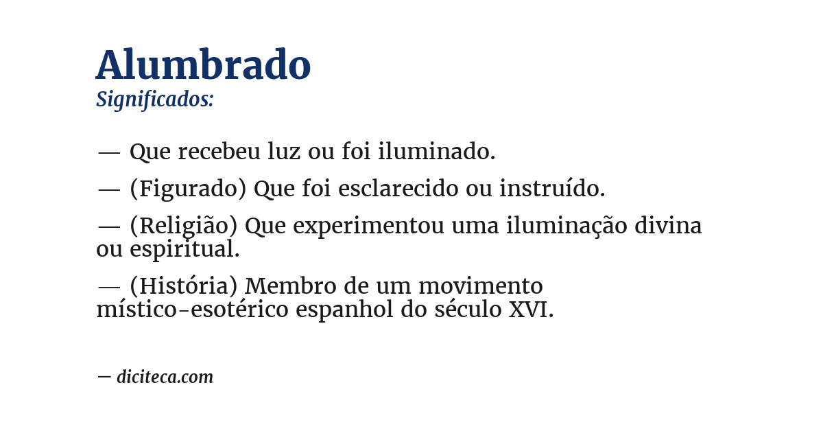 Significado de alumbrado