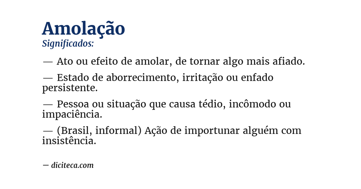 Significado de amolação