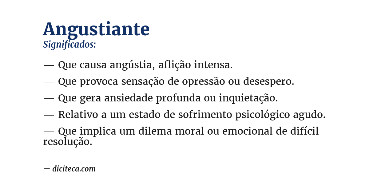 Significado de angustiante
