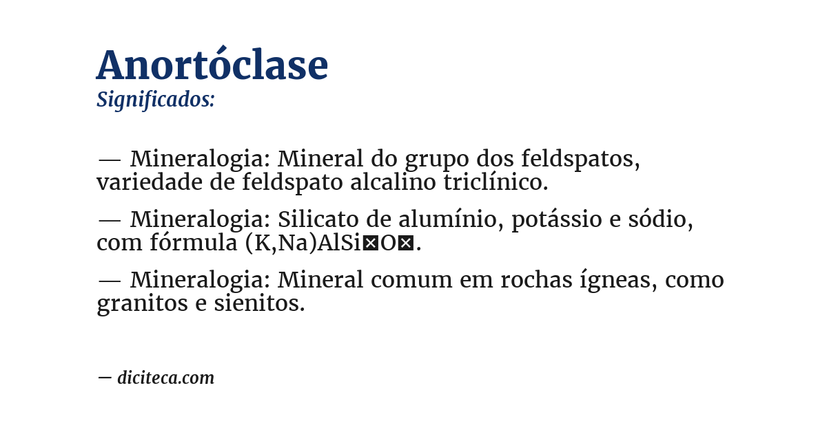 Significado de anortóclase