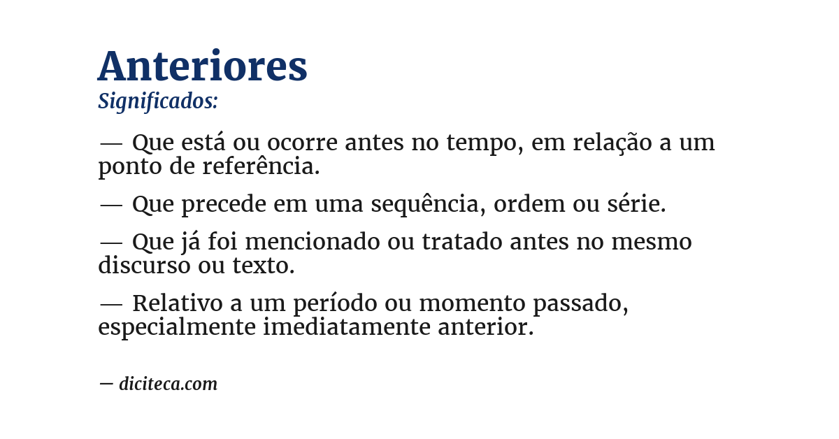 Significado de anteriores