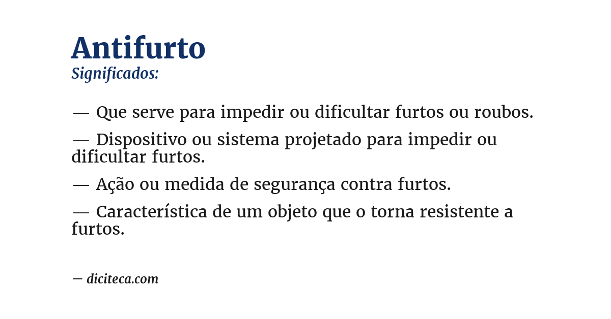 Significado de antifurto